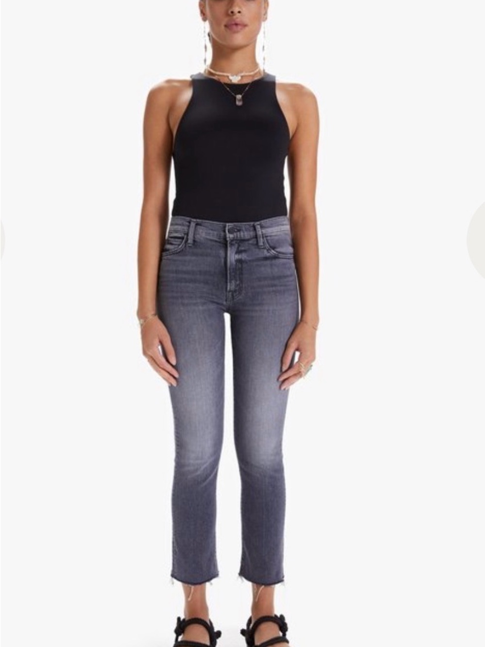 Mother Jeans The Rascal Ankle Fray Stitching in the Dark Size 27